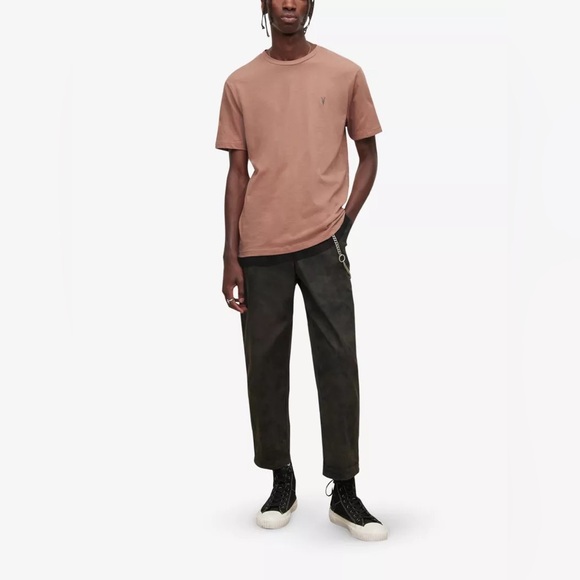 AllSaints Brace Tonic Slim Fit Cotton T-Shirt | Size: Large, Color: CORD BROWN - Picture 4 of 8